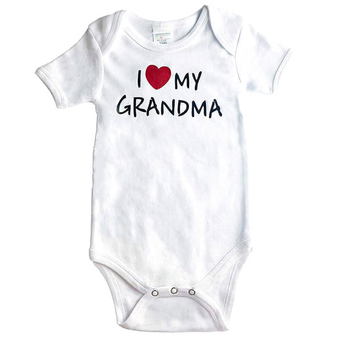 Pam Cache couche I Love Grandma (J'aime grand-mère) pour bébé - Blanc