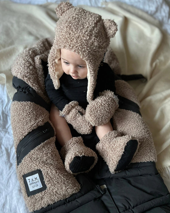 7 A.M. The Cub Set - Teddy - Baby Hat & Mitts Set