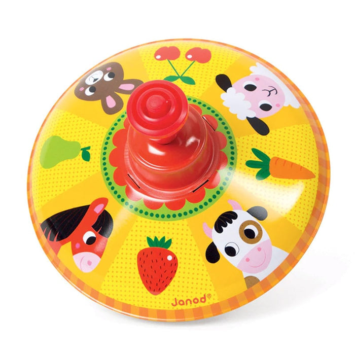 Janod Farm Metal Spinning Top Toy - 1 Unit