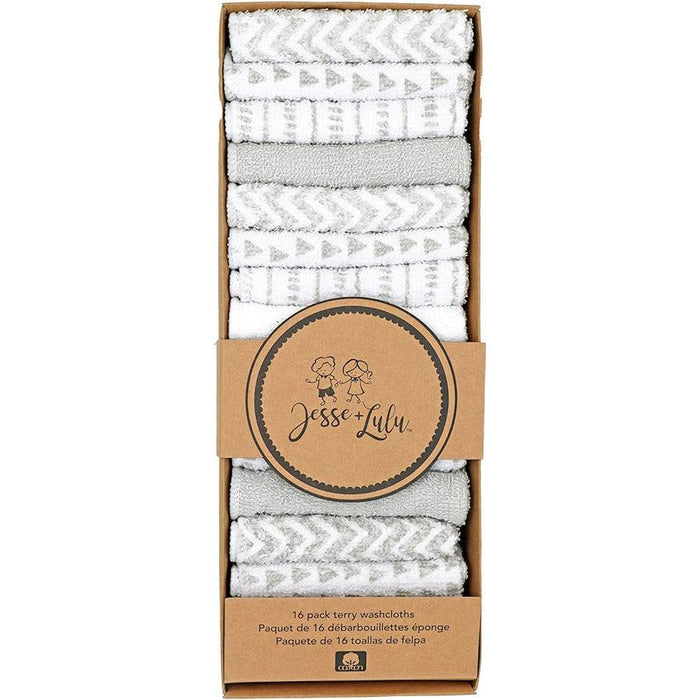 Jesse & Lulu - Jesse & Lulu Zigzag Baby Washcloths - Bundle of 16 Pieces