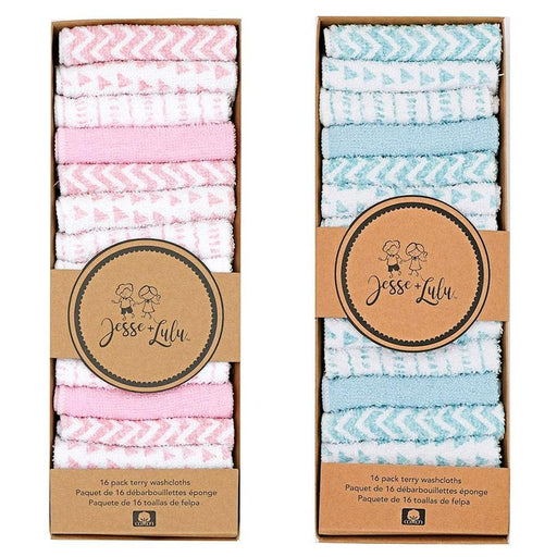 Jesse & Lulu - Jesse & Lulu Zigzag Baby Washcloths - Bundle of 16 Pieces