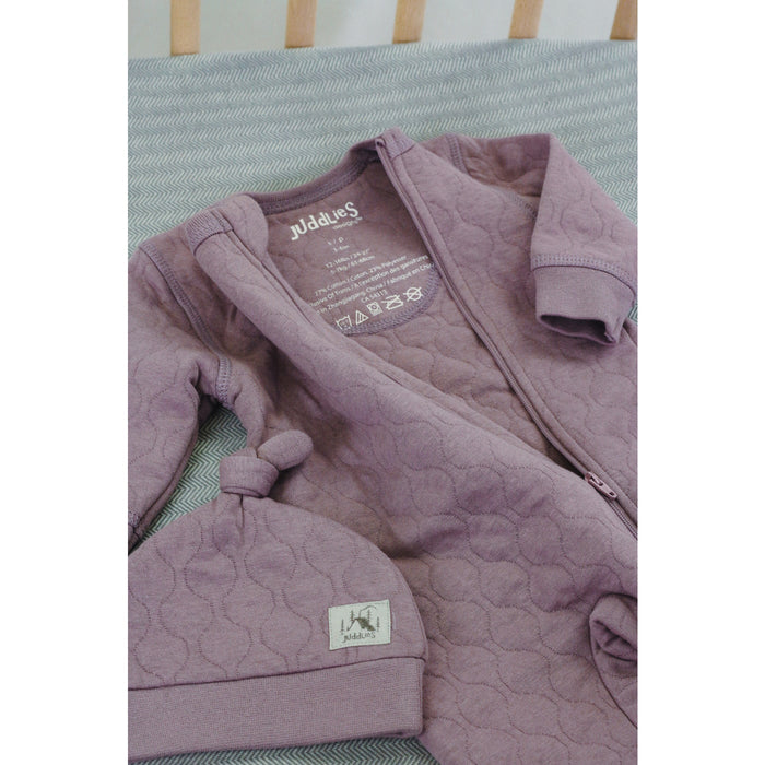 Juddlies Quilted Collection - Footed Sleeper - Mauve