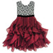 Jo-Ella - Jo-Ella Riley Cascading Tiered Dress with Damask Bodice