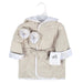 Just Born - Just Born 2 Piece Baby Neutral Natural Leaves Bathrobe & Booties Set