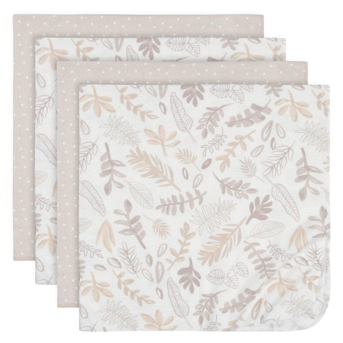 Just Born - Just Born 4-Pack Neutral Leaves Flannel Receiving Blankets