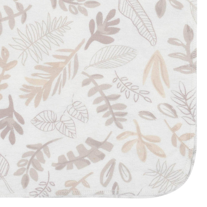 Just Born - Just Born 4-Pack Neutral Leaves Flannel Receiving Blankets