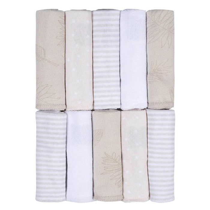 Just Born - Just Born Baby Washcloths Neutral Natural Leaves - 10-pack