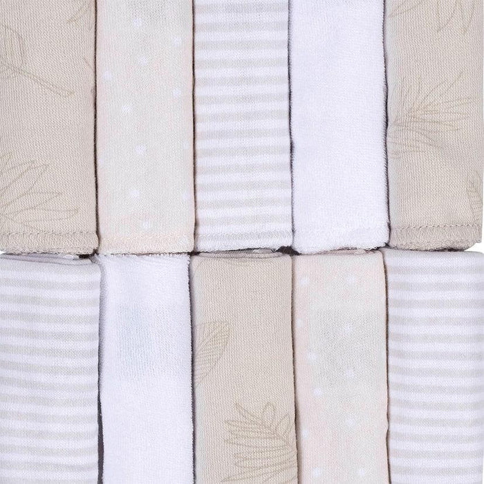 Just Born - Just Born Baby Washcloths Neutral Natural Leaves - 10-pack