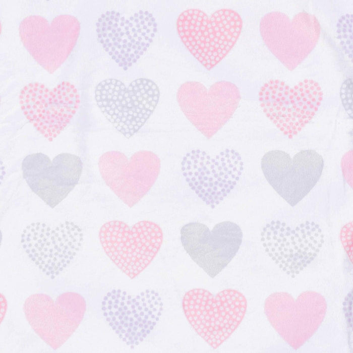 Just Born - Just Born Plush Baby Blanket - Pink Hearts