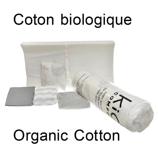 Kidiway - Kidilove First Kit Set - Organic Cotton (6 pc: 1 mattress, 1 changing pad, 1 mattress cover, 1 changing pad cover, 2 sheets)