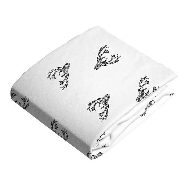 Kushies® - Kushies Fitted Crib Sheet - Black & White Deers