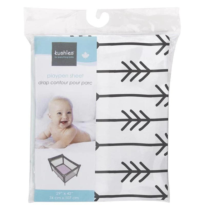 Kushies® - Kushies Flannel | Playard Sheet - Black & White One Direction