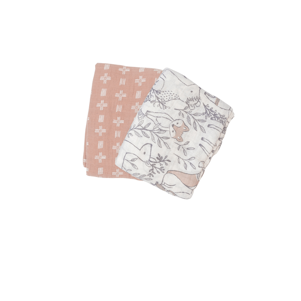 Couvertures d'emmaillotage Ezra pour bébé en mousseline de coton de Crane - Pqt de 2