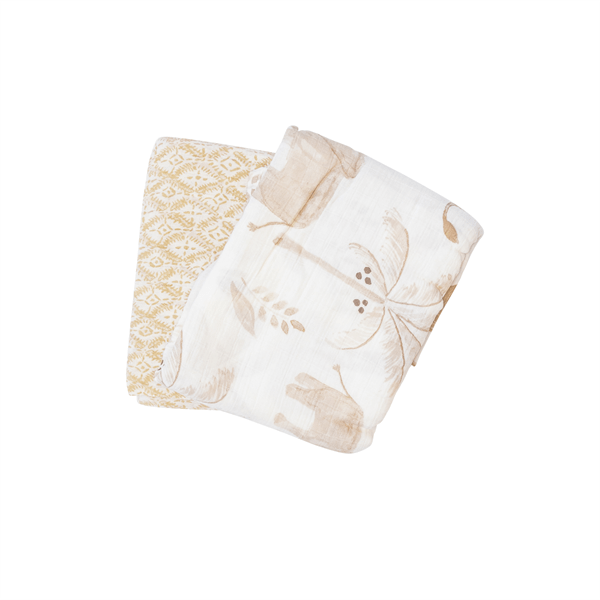 Crane Kendi Baby Cotton Muslin Swaddle Blankets - 2 Pack
