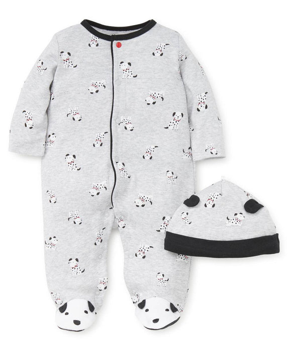 Little Me - Little Me Dalmatian Footed One-Piece and Hat