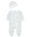 Little Me - Little Me - Zip Footed One-Piece and Hat - Dainty Blossoms