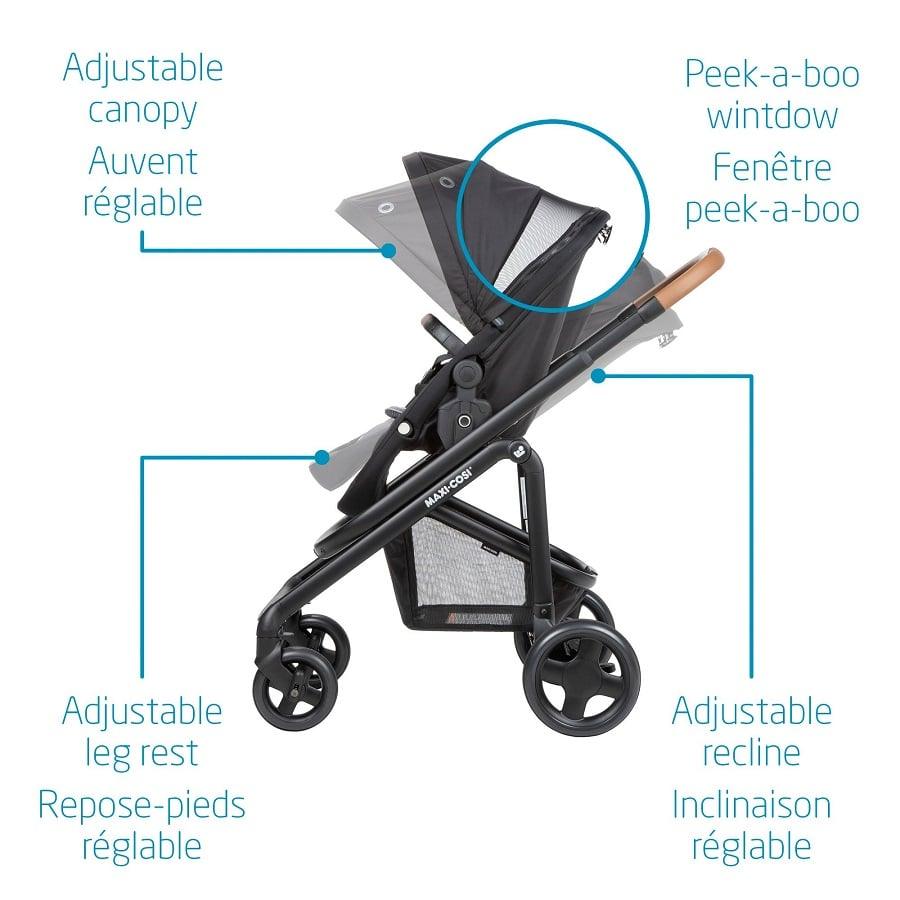 Maxi Cosi - Maxi Cosi Lila CP Travel System with Mico XP Stroller - Essential Black