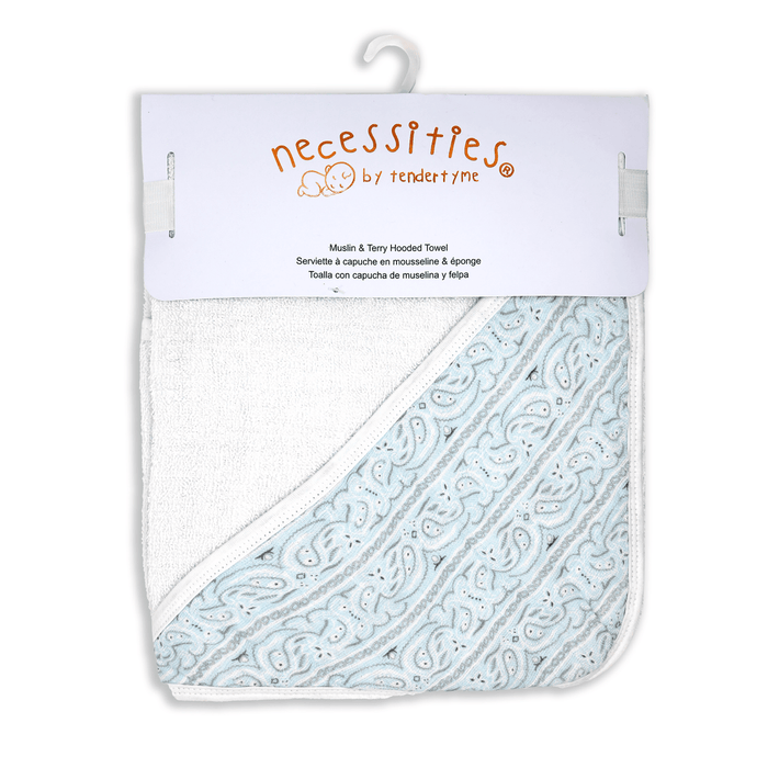 Necessities By Tendertyme - Necessities By Tendertyme Paisley Muslin Lined Hooded Towel