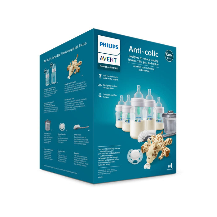 Philips Avent® Biberon anti-colique avec ventilation AirFree, coffret cadeau nouveau-né avec Ultra So
