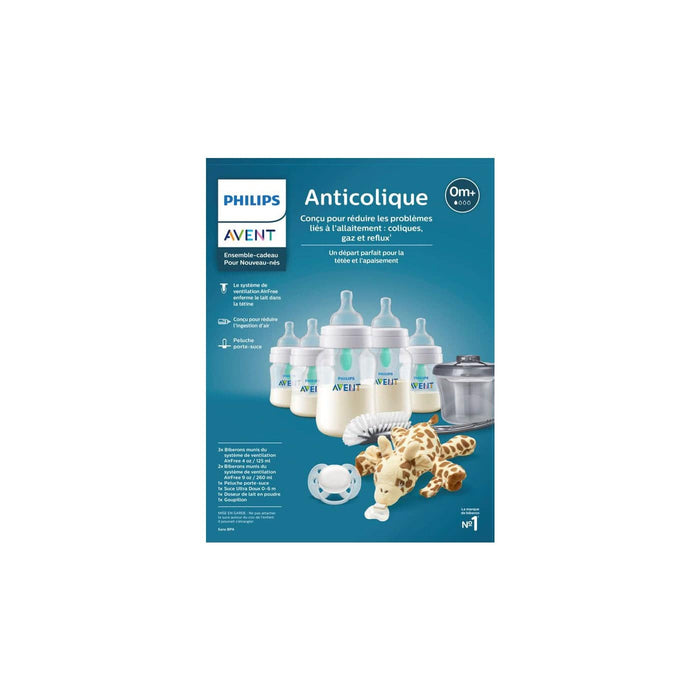 Philips Avent® Biberon anti-colique avec ventilation AirFree, coffret cadeau nouveau-né avec Ultra So