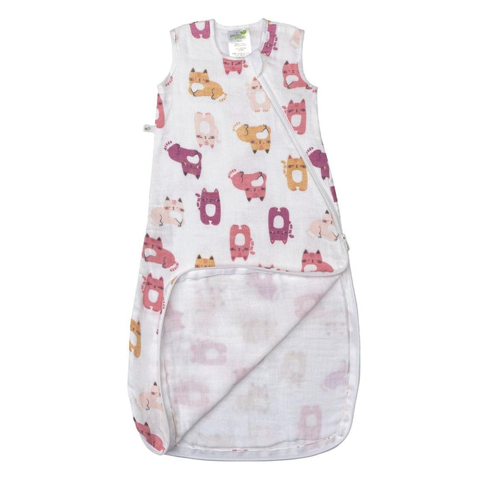 Perlimpinpin - Perlimpinpin Cotton Muslin Baby Sleep Bag - Cats (0.7 tog)