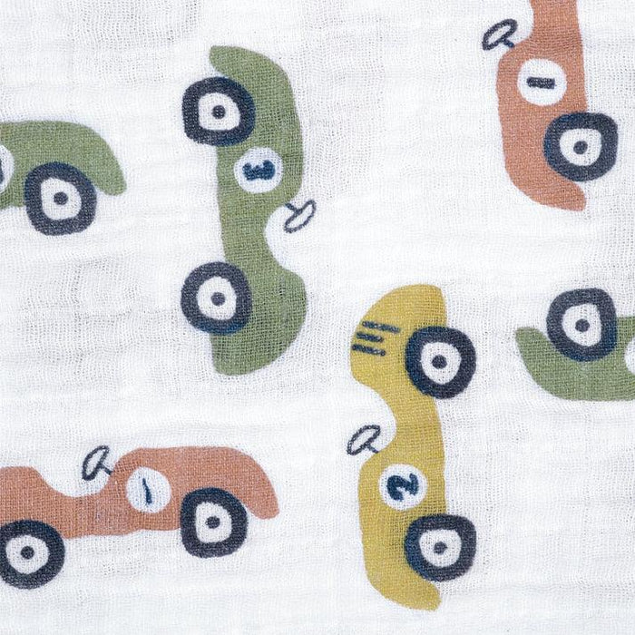 Perlimpinpin - Perlimpinpin Cotton Muslin Swaddle Baby Blankets - Cars