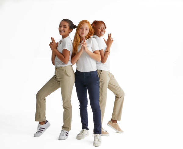 French Toast Girls School Uniform Short Sleeve Interlock Polo with Picot Collar - SA9423