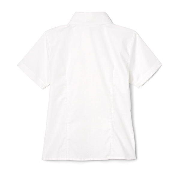 French Toast Girls School Uniform Short Sleeve Fitted Oxford Shirt - White - SE9284