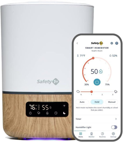 Safety 1st® - Safety 1st Connected Smart Humidifier - Cool Mist Humidifier with Hygrometer and Nightlight