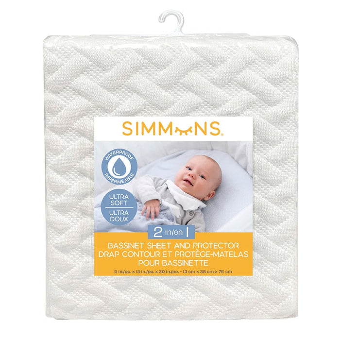 SIMMONS 2-in-1 Bassinet Sheet and Protector