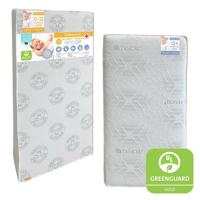 Simmons® - Simmons BREATHE Tencel Crib Mattress - Ultra Firm Core, Tencel & Breathable Mesh