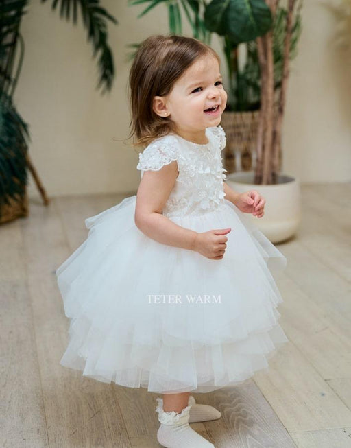 Teter Warm - Teter Warm Baby Girls Baptism Off White Dress BS123