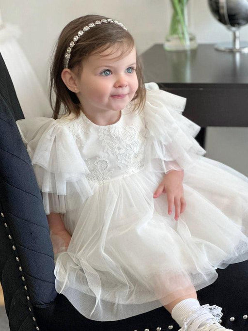 Teter Warm - Teter Warm BS98 Evalina- Baby Girl's Baptism Dress Off White