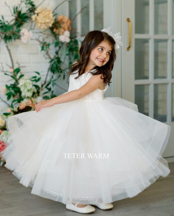 Teter Warm - Teter Warm Flower Girls Off White Dress FS10
