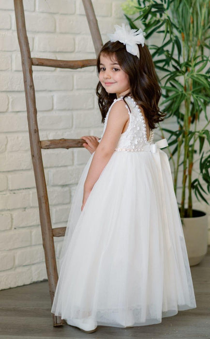 Teter Warm - Teter Warm Flower Girls Off White Dress FS82T