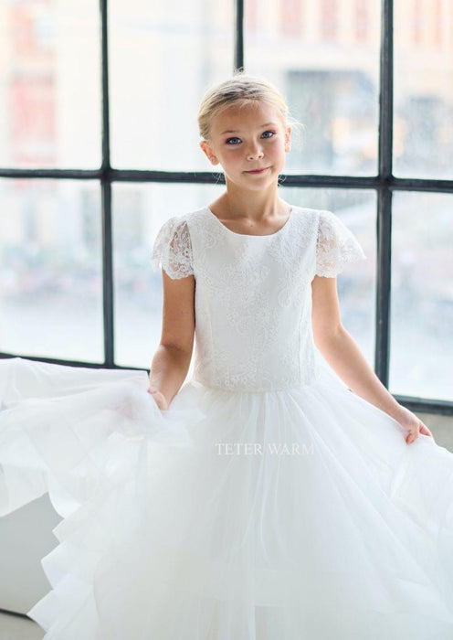 Teter Warm - Teter Warm Girls Communion Off White Dress ES60