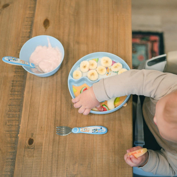 The First Years® - The First Years Bluey 3-Piece Mealtime Set with Divided Suction Plate