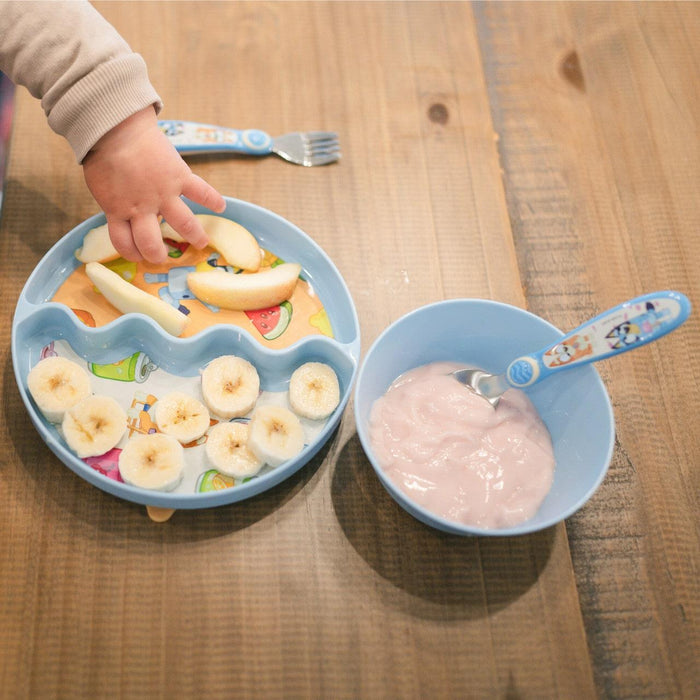 The First Years® - The First Years Bluey 3-Piece Mealtime Set with Divided Suction Plate