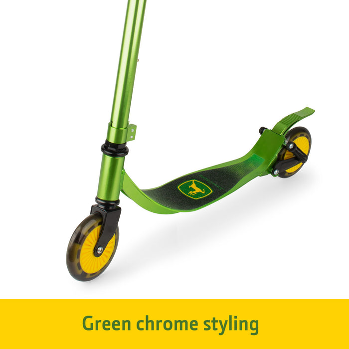 Tomy - Trottinette pour enfants John Deere - légère en aluminium avec roues éclairées et hauteur réglable - 5 ans et plus