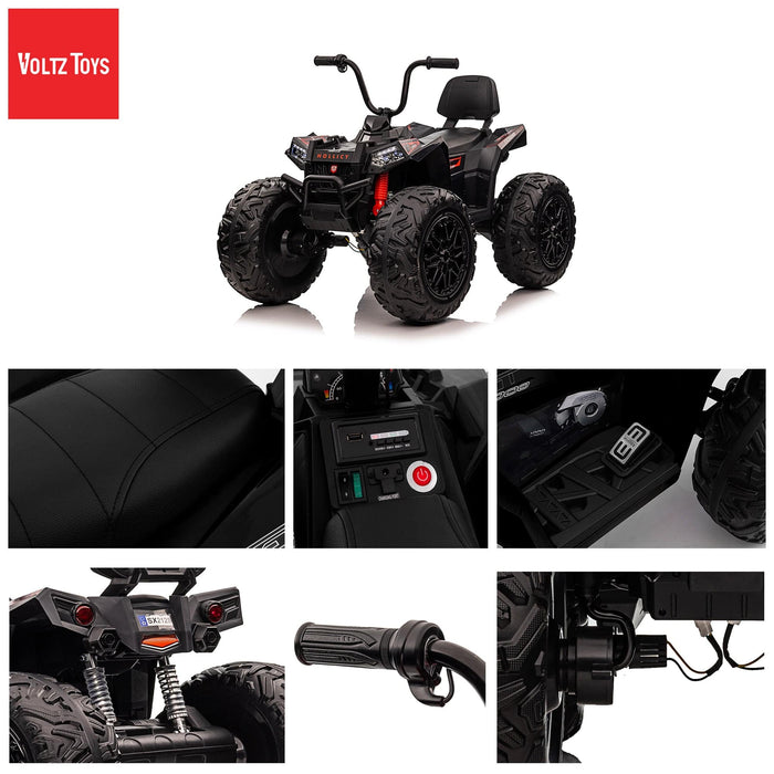 Voltz Toys 24V Realistic Off-Road Monster ATV Single Seater Tuck with Throttle
