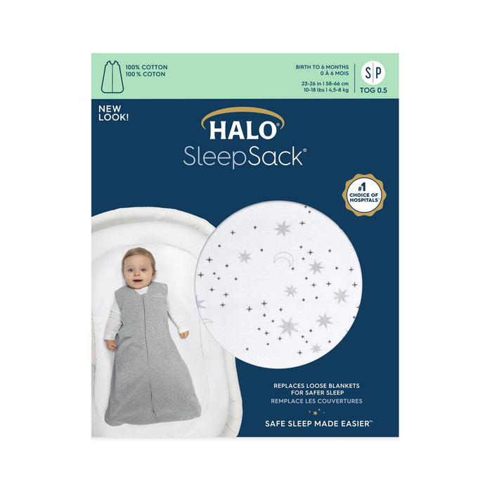 HALO® SleepSack Wearable Blanket Midnight Moons Grey - 0.5 Togs