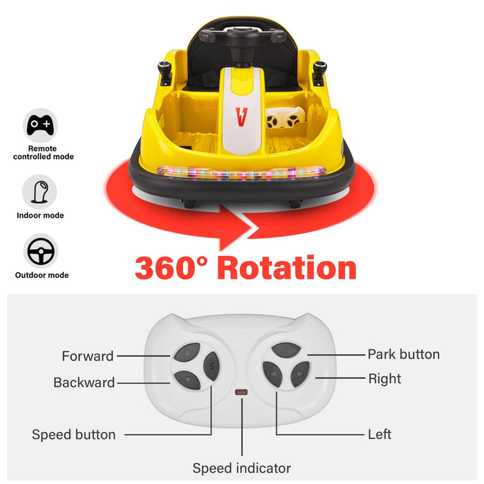 Voltz Toys 12V Auto temponeuse pour enfant siège unique Rotation à 360 ° pour l'intérieur et l'extérieur