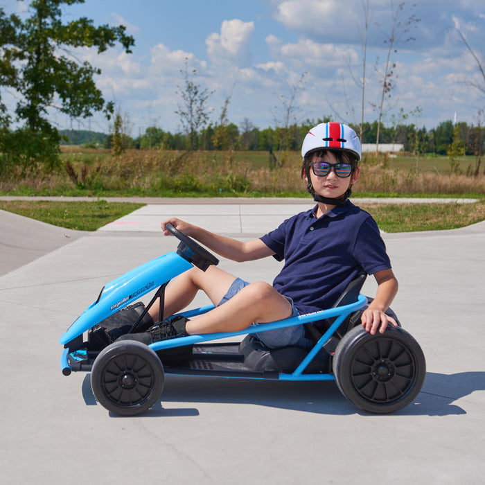Voltz Toys Single Seater Kids GoKart Outdoor Racer Drifter with Seat Belt 24V High-Speed