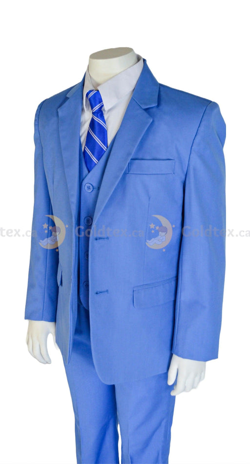 Formal Kids Wear - Formal Kids Wear 5-piece suit set - Sky Blue - Style 8169