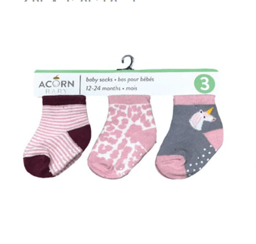 Acorn Baby - Acorn Baby 3 Pk Anti-Skid Socks