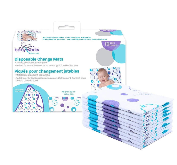 Baby Works® - Baby Works Disposable Change Mats - Pack of 10