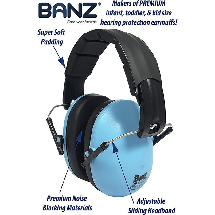 Banz Kids Hearing Protection Earmuffs - 2yrs +