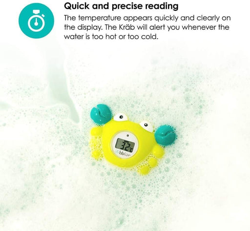 bbluv® - Kräb - 3-in-1 Bath and Room Thermometer & Bathtime Toy (Celsuis Mode)