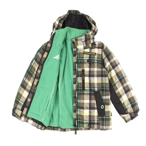 Conifere - Conifere Green Check Boys 3-in-1 Jacket