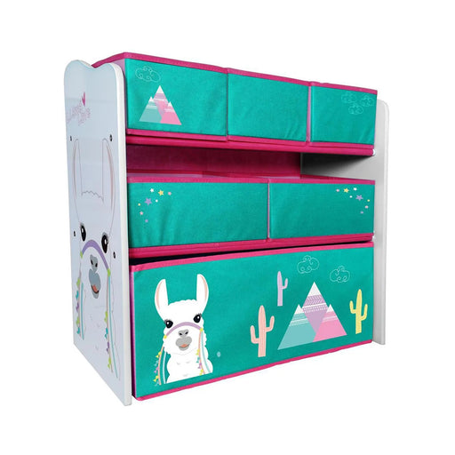 Danawares - Danawares Llama Toy Organizer/Bookshelf with 6 Fabric Bins